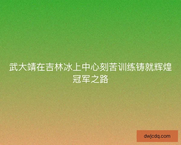 武大靖在吉林冰上中心刻苦训练铸就辉煌冠军之路 武大靖在吉林冰上中心刻苦训练铸就辉煌冠军之路