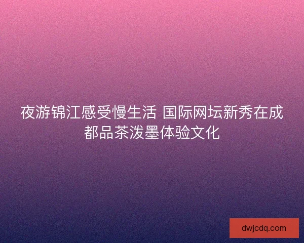 夜游锦江感受慢生活 国际网坛新秀在成都品茶泼墨体验文化